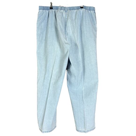 Alison Daley Pants Petite Women Sz 14P Light Blue Chambray Elastic Waist Pull On - Picture 5 of 11